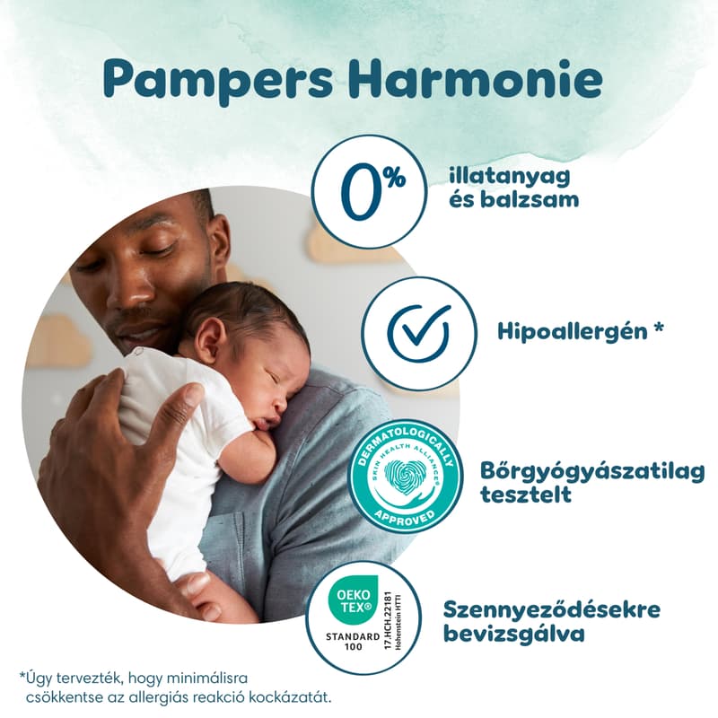 Pampers Harmonie New Baby Pelenka, Méret: 2 (4-8 kg) 32 db