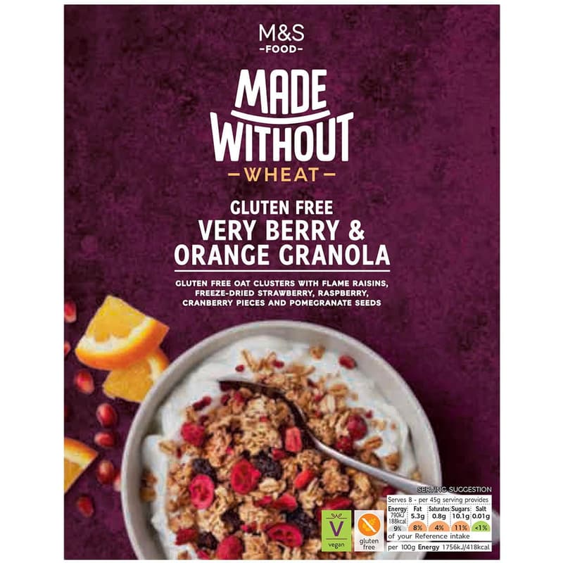 Marks & Spencer Food Made Without Wheat Very Berry & Orange Granola 360g