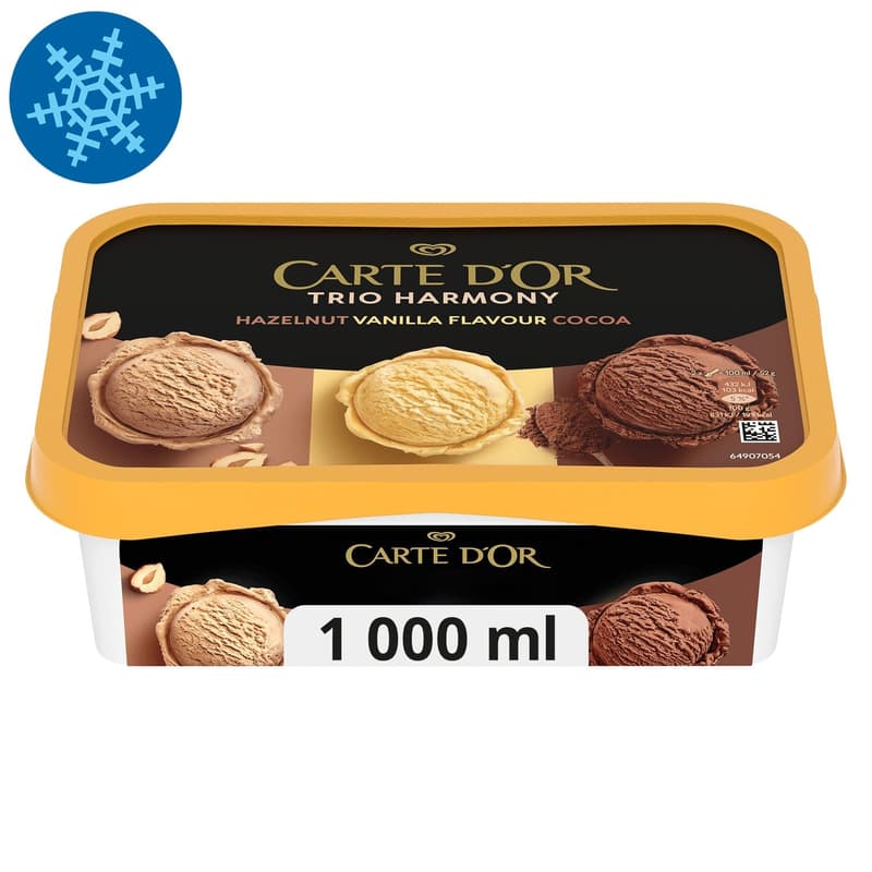 CARTE D'OR Jégkrém Trio Harmony Mogyoró-Vanília-Kakaó 1000ml