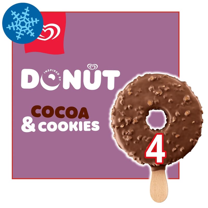 ALGIDA Multipack Donut Pálcikás Jégkrém Kekszes Kakaós 4x62 ml