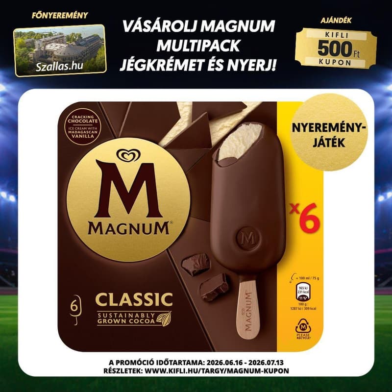 Magnum Multipack Jégkrém Klasszik 6x100ml