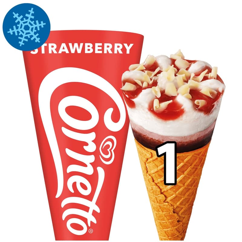 CORNETTO Ice Cream Cone Strawberry 125ml
