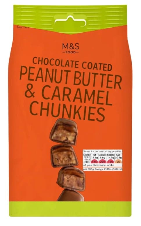 Marks & Spencer Food Peanut Butter & Caramel Chunkies 130g