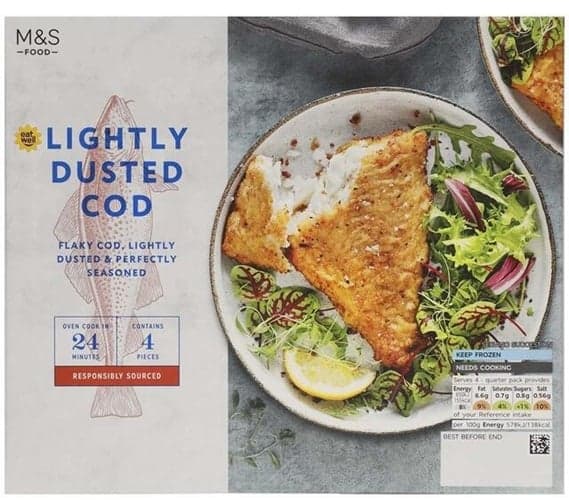 Marks & Spencer Tőkehal filé enyhén fűszerezett lisztben 4 darab