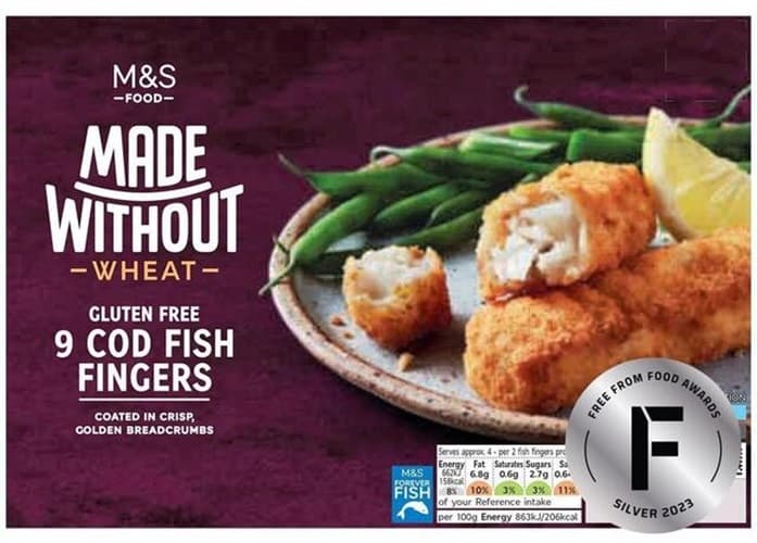 Marks & Spencer 9 darab tőkehal rudacska gluténmentes morzsabevonattal