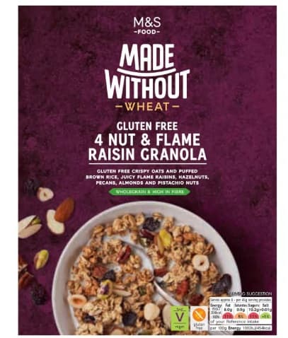 Marks & Spencer 4 féle magvat és flame mazsolát tartalmazó gluténmentes granola