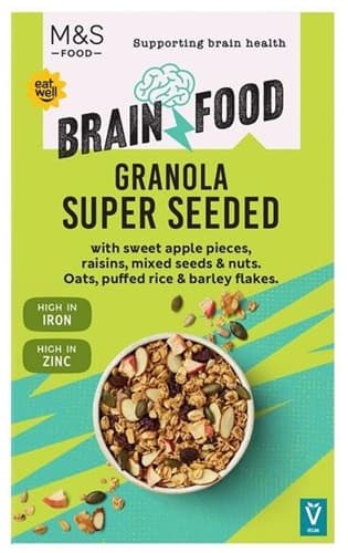 Marks & Spencer Fahéjas pörkölt zab, mandula, dió és magvak granola, mazsolával és szárított almával