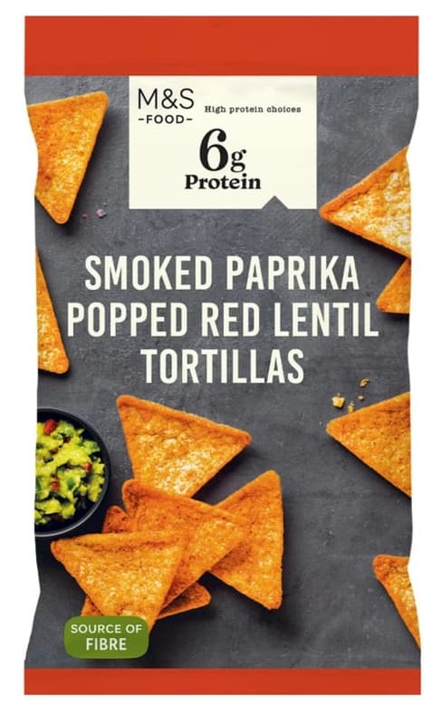 Marks & Spencer Lencselisztből készült tortilla, paprikával és füstölt paprikás fűszerkeverékkel ízesítve