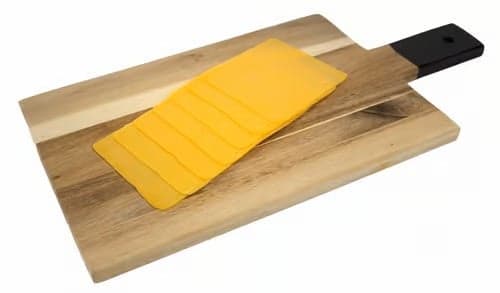 Traditionally smocked sliced red cheddar