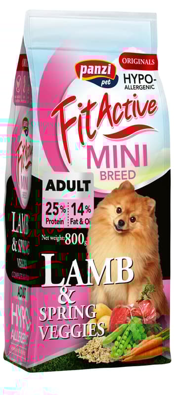 FitActive Originals Mini Adult hipoallergén száraztáp kis testű felnőtt kutyáknak, bárány-tavaszi zöldség