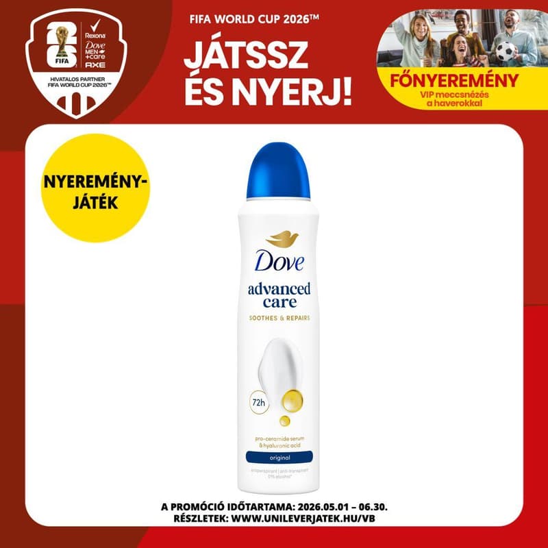 Dove Original női izzadásgátló dezodor, 200 ml