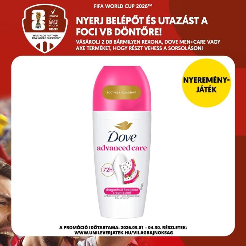 Dove Go Fresh Dragon Fruit and Coconut Antiperspirant Roll-on