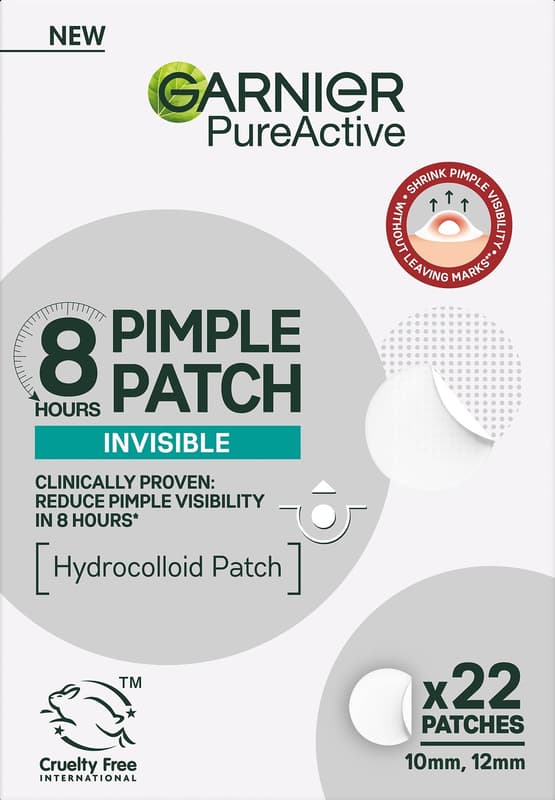 Garnier Pure Active Hydrocolloid Invisible Pimple Patches with BHA, 22 pcs