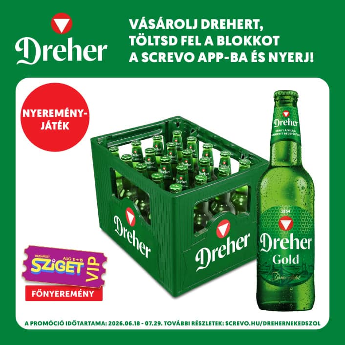 Dreher Gold minőségi világos sör 5% 20 üveg