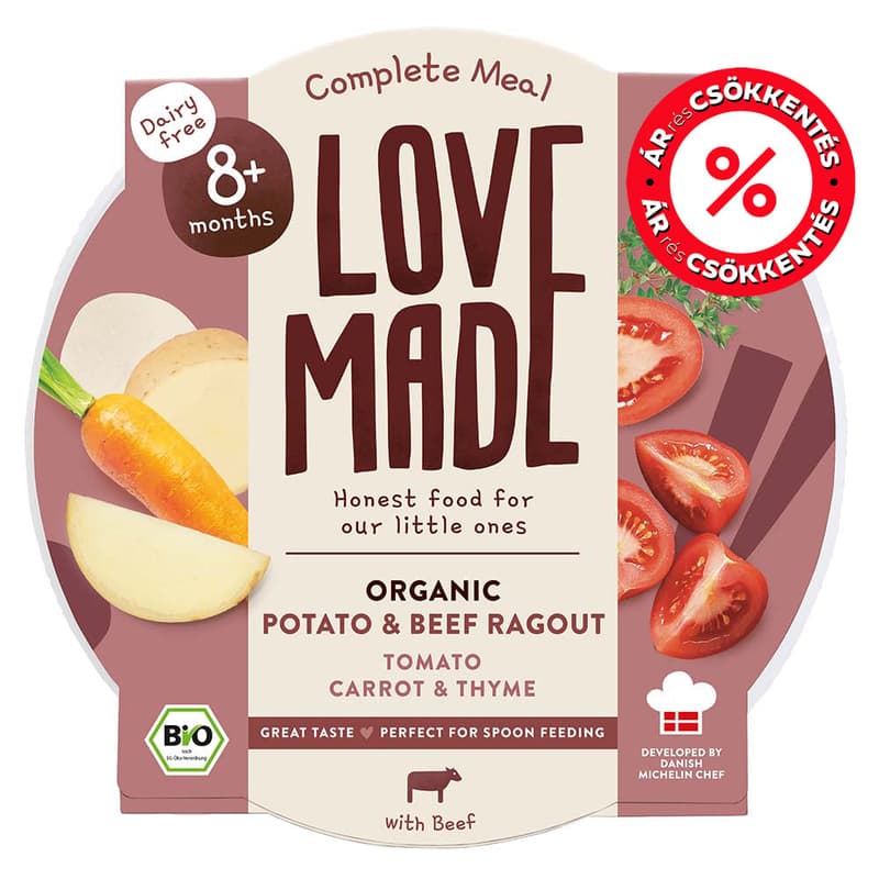 Lovemade Organic Potatoe & Beef Ragout 8 m+