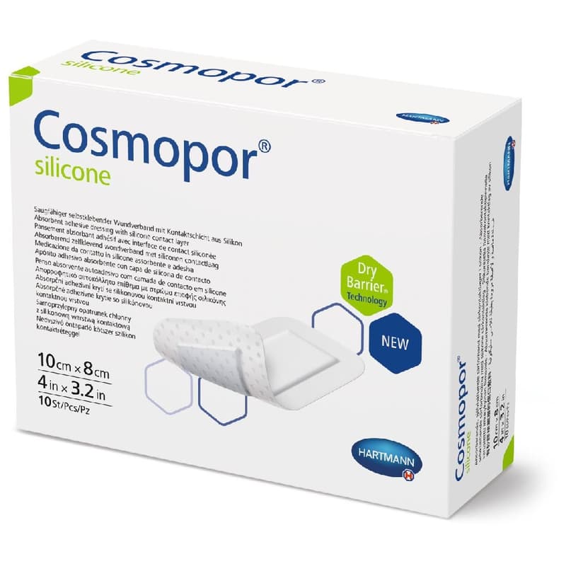 Cosmopor Silicone szigetkötszer 10cm x 8cm 10 db