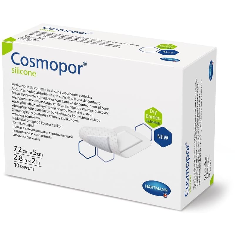 Cosmopor Silicone szigetkötszer 7,2cm x 5cm 10 db