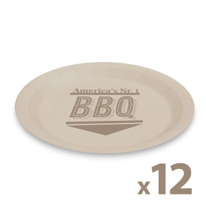 Paper plate set - BBQ - 23 cm - 12 pcs / pack