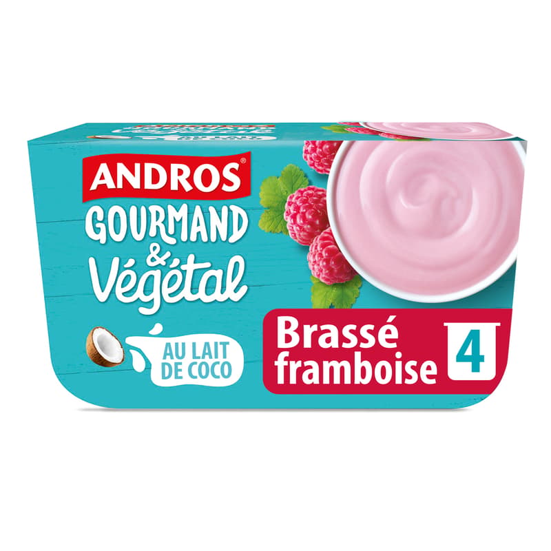 Andros Gourmandt & Végétal Málna vegángurt (4x100g)