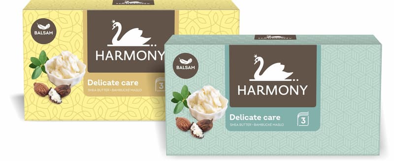 Harmony Delicate Care Shea vajas 3 rétegű papír zsebkendő 2 féle design