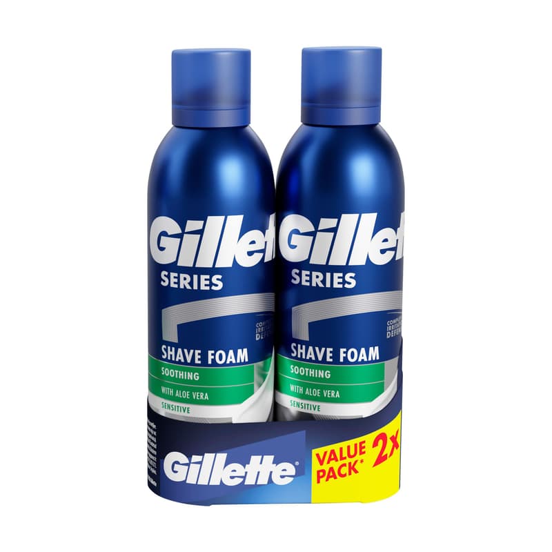 Gillette Series Nyugtató Hatású Borotvahab Aloe Verával, 2x200 ml