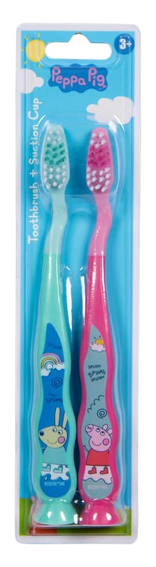 Peppa Malac gyermek fogkefe 2 db-os tapadókoronggal