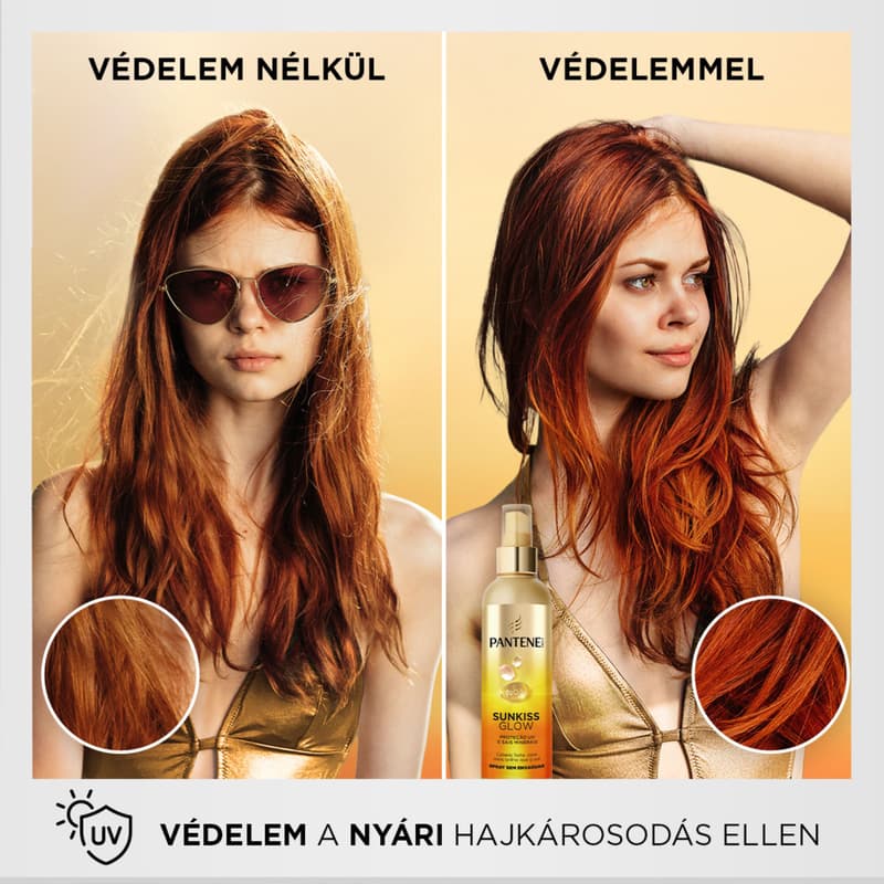 Pantene Sunkiss Glow Hajon Hagyható Hajpermet, Só-, Klór és UV Védelemmel, 200 ml