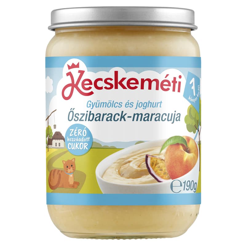 Kecskeméti BIO Őszibarack-maracuja joghurttal, 7 hónapos kortól