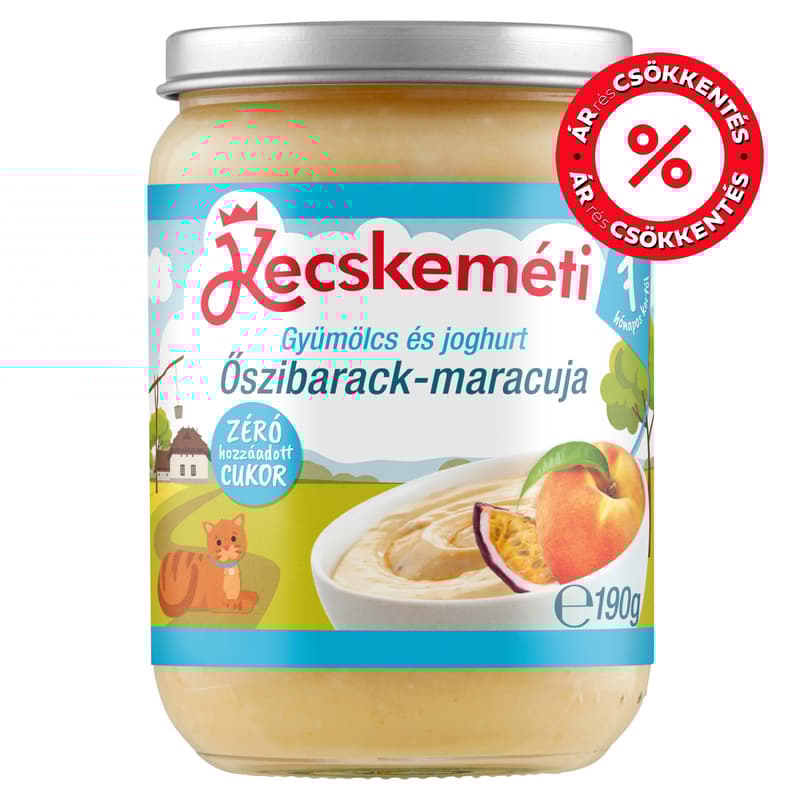 Kecskeméti BIO Őszibarack-maracuja joghurttal, 7 hónapos kortól