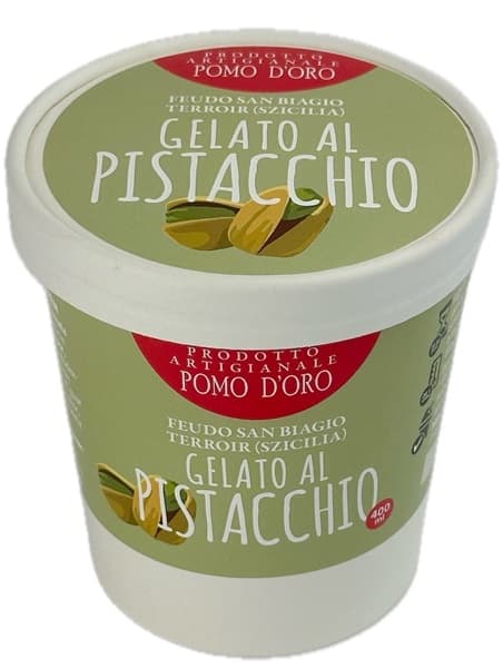 Pomo D'oro Gelato al pistacchio „Feudo San Biagio” - Prodotto artigianale - Pomo D'Oro - házi készítésű pisztácia jégkrém