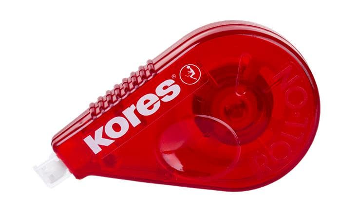 Correction tape, 4,2 mm x 15 m, KORES "Roll On", red