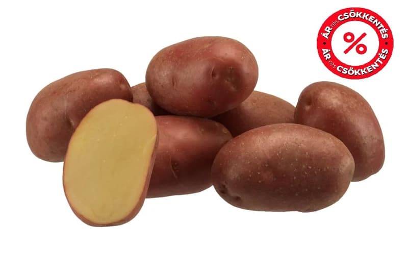 Hazai Evolution B típusú piroshéjú újburgonya, Kónya Sándor termelőtől, csomagolt