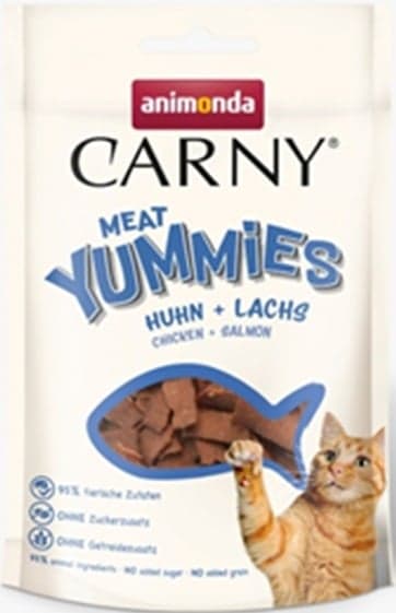 Animonda Carny Adult Yummies  jutalomfalat felnőtt macskáknak, csirke-lazac