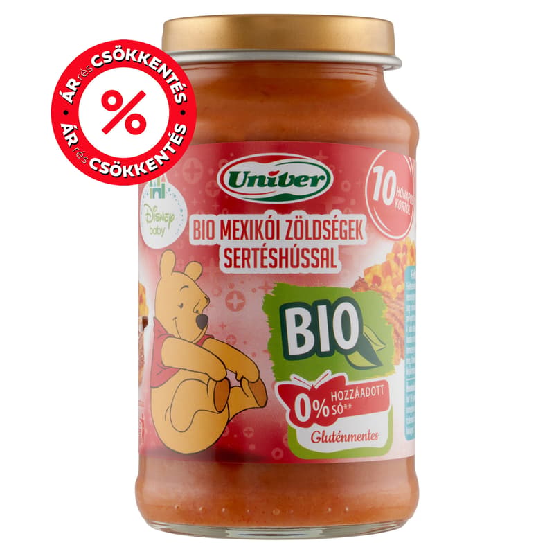 Univer Bio Mexikói zöldségek sertéshússal Bébiétel 10 hónapos kortól