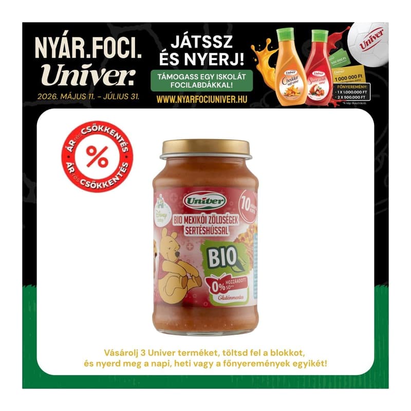 Univer Bio Mexikói zöldségek sertéshússal Bébiétel 10 hónapos kortól