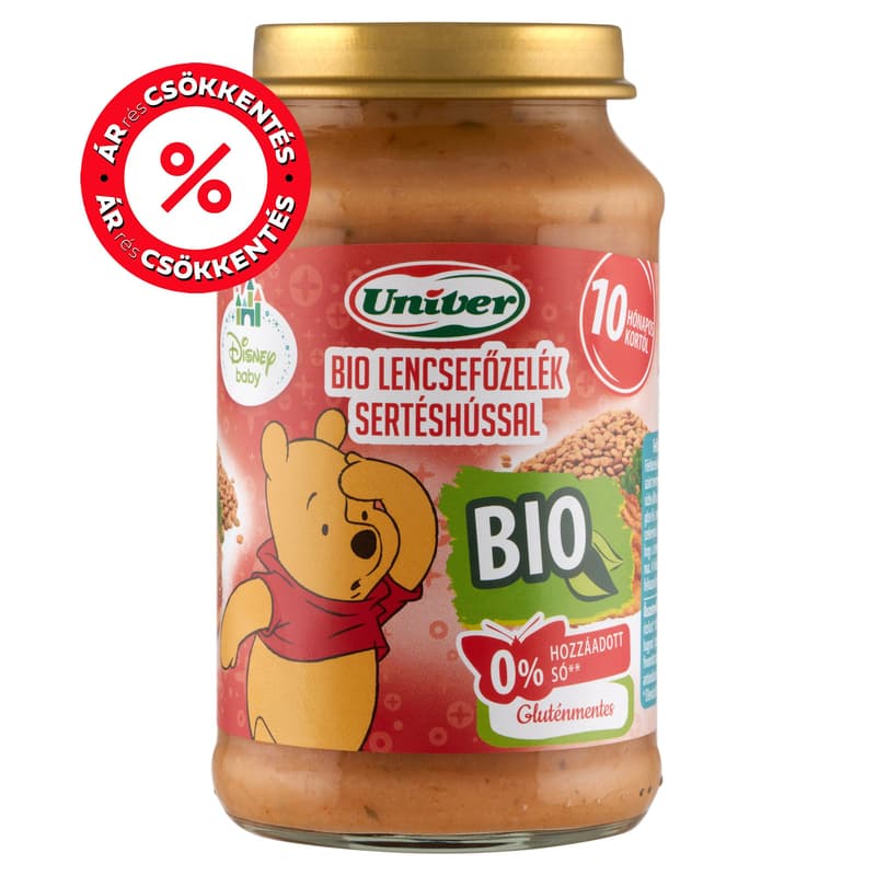 Univer Bio Lencsefőzelék sertéshússal Bébiétel 10 hónapos kortól