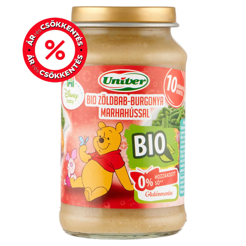 Univer Bio Zöldbab-burgonya marhahússal Bébiétel 10 hónapos kortól