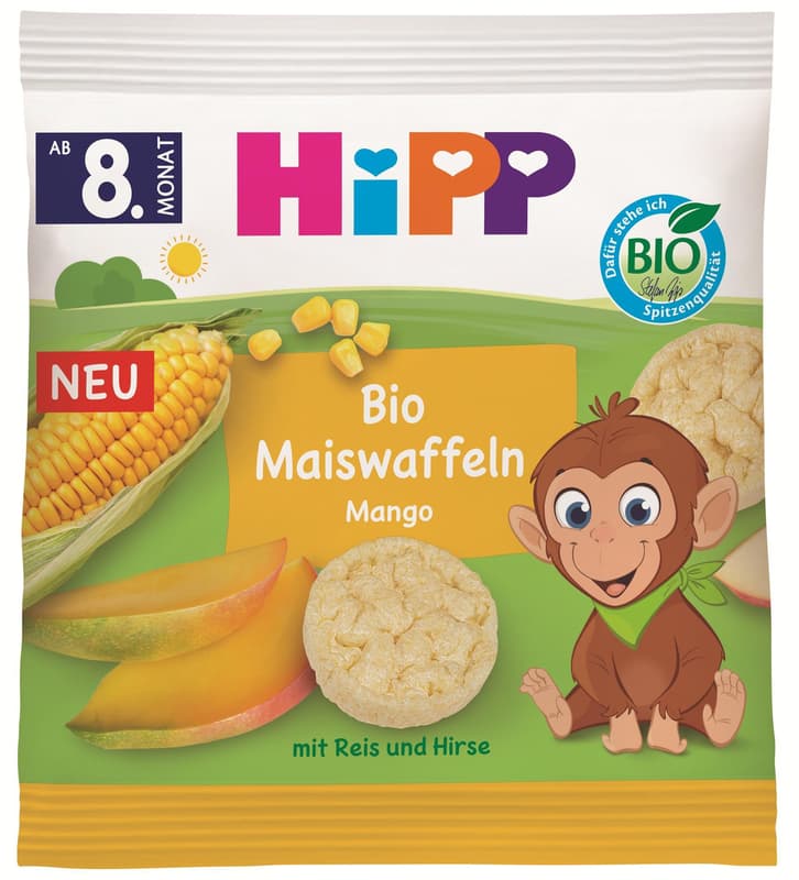 Hipp Bio mangó kukorica ostya, 8 hónapos kortól