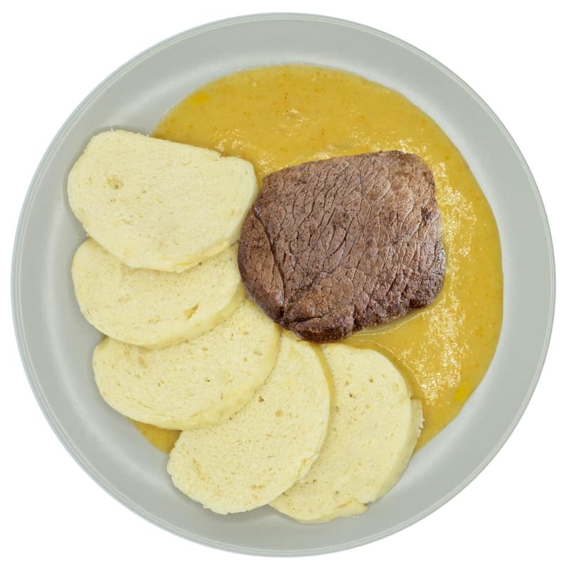 Pappudia Marhahátszín, zöldséges szósszal, zsemlegombóccal