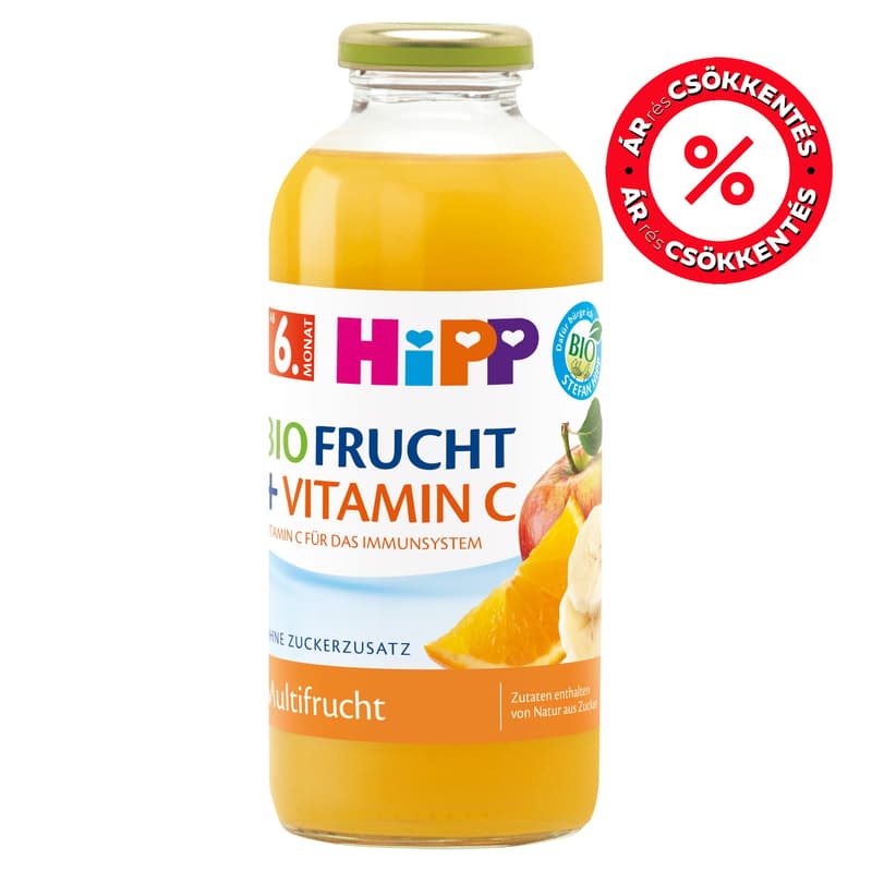 Hipp BIO Alma-banán-narancs gyümölcsnektár C-vitaminnal, 6 hónapos kortól