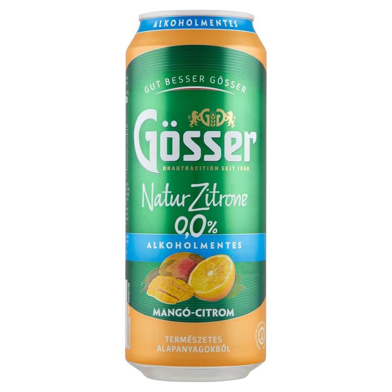 Gösser Natur Zitrone mangó-citrom ízű alkoholmentes sörital 0%
