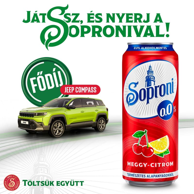 Soproni Radler meggy-citromos alkoholmentes sörital 0,5 l