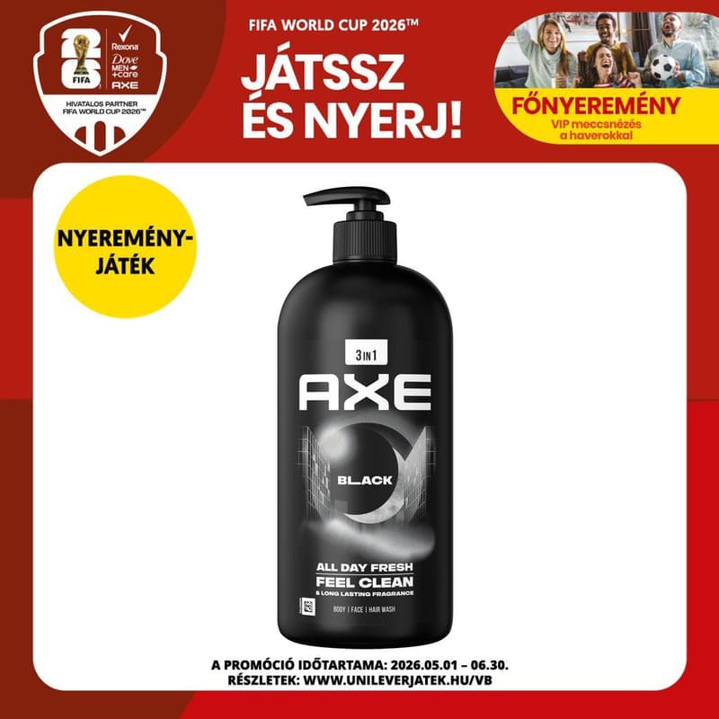 AXE Black tusfürdő, 900 ml
