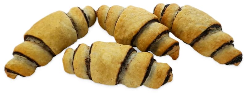 Vegán mini fagyasztott csokoládés croissant