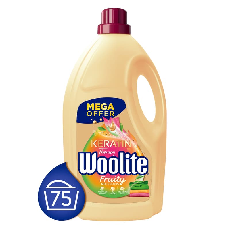 Woolite Keratin Therapy Fruity Color Washing Detergent, 4,5 l (75 washloads)