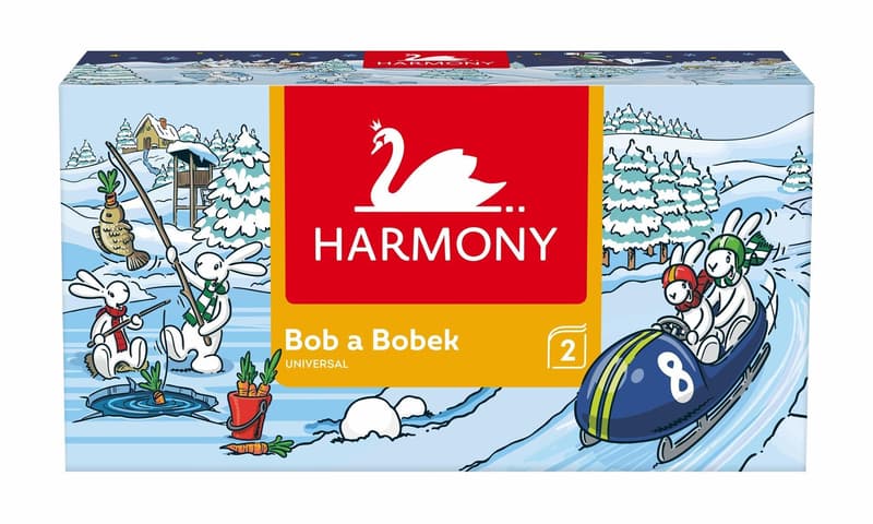 HARMONY FACIAL TISSUE 1x150  WINTER BOB&BOBEK, 2PLY