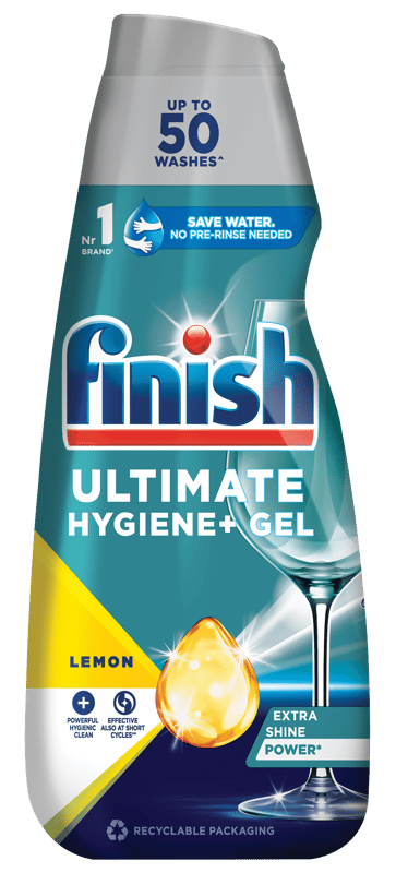 Finish Ultimate Hygiene+ gépi mosogatógél, Lemon