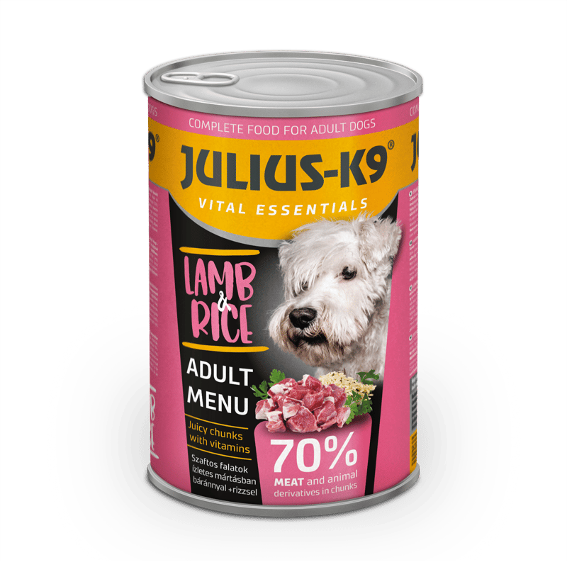 Julius-K9 complete wet food for dogs, lamb and rice