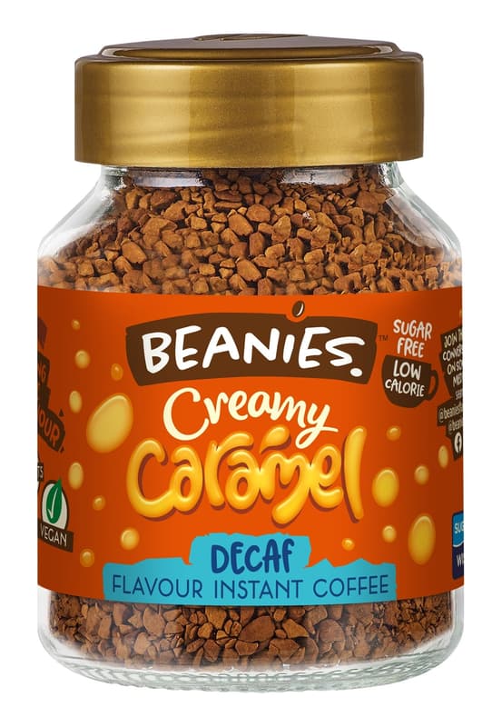 Beanies Creamy Caramel, 
flavoured instant coffee
(DECAF)