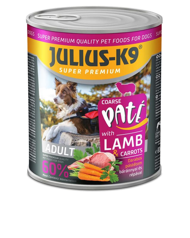 Julius-K9 Dog konzerv pástétom felnőtt kutyáknak, bárány-répa